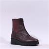 Pepe Saenz Sara Front Zip Wedge Boot - Burgundy Leather